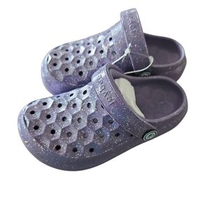 Joybees Size 10 New Girl's Purple Glitter‎ Clogs